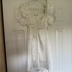 Altar'd State White Sweetheart Babydoll Mini Dress